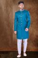 Rama Blue Imported Mens Indo Western (NMK-6765)