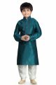 Rama Green Art Dupion Kids Kurta (NKK-495)