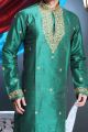 Rama Green Art Silk Designer Kurta Pajama (NMK-1620)