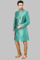 Rama Green Jaquard Sherwani (NMK-5265)