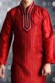 Red Art Dupion Boys Kurta Pajama (NKK-253)