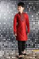 Red Art Dupion Kids Kurta Pajama (NKK-250)