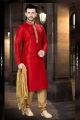 Red Art Dupion Regular Kurta Pajama (NMK-3803)