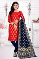 Red Banarasi Silk Salwar Suit (NWS-6429)