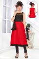 Red, Black Net Girls Salwar Kameez (NFG-136)