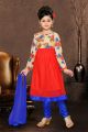 Red Georgette Girls Salwar Kameez (NFG-082)