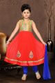 Red Georgette Girls Salwar Kameez (NFG-084)