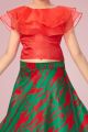 Red Organza Girls Lehenga Choli (NFG-260)