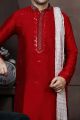 Red Silk Mens Kurta Pajama (NMK-6031)