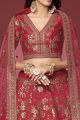 Red Slub Silk Lehenga Choli (NWG-1391)