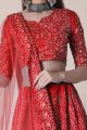 Red Taffeta Silk Lehenga Choli for Women (NWG-1144)