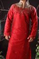 Reddish Maroon Art Dupion Mens Kurta (NMK-1168)