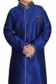 Royal Blue Art Dupion Kids Sherwani (NKK-488)