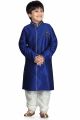 Royal Blue Art Dupion Kids Sherwani (NKK-488)