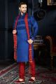 Royal Blue Art Dupion Kurta Pajama (NMK-3427)