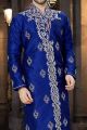 Royal Blue Art Dupion Kurta Pajama (NMK-3783)