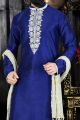 Royal Blue Art Dupion Kurta(NMK-3378)