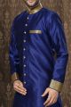 Royal Blue Giccha Silk Indo Western Kurta (NMK-3195)