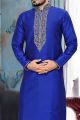 Royal Blue Giccha Silk Kurta Pajama (NMK-2639)