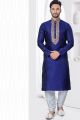 Royal Blue Jaquard Kurta Pajama (NMK-7814)