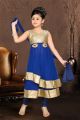 Royal Blue Net Girls Salwar Kameez (NFG-078)