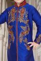 Royal Blue Tufetta Kids Kurta Pajama (NKK-545)