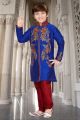 Royal Blue Tufetta Kids Kurta Pajama (NKK-545)