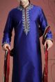 Royal Blue Tuffeta Designer Kurta Pajama (NMK-2031)