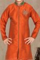 Rust Art Dupion Kids Sherwani (NKK-459)