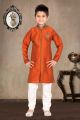 Rust Art Dupion Kids Sherwani (NKK-459)