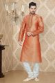 Rust Art Silk Casual Kurta Pajama (NMK-2259)