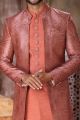 Rust Art Silk Indo Western for Men (NMK-6842)