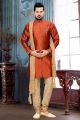 Rust Art Silk Indo Western (NMK-2676)