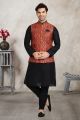 Rust Banarasi Silk Nehru Jacket (NMK-5690)