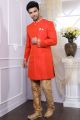 Rust Banglori Silk Indo Western Kurta (NMK-4089)