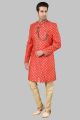 Rust Jaquard Sherwani (NMK-5267)