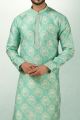 Sea Green Art Silk Kurta Pajama (NMK-5833)