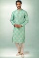 Sea Green Art Silk Kurta Pajama (NMK-5833)