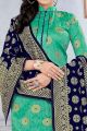 Sea Green Banarasi Silk Salwar Kameez (NWS-6390)