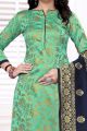 Sea Green Banarasi Silk Salwar Suit (NWS-6373)