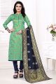 Sea Green Banarasi Silk Salwar Suit (NWS-6373)