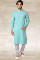 Sea Green Cotton Kurta Pajama (NMK-5652)