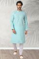 Sea Green Cotton Kurta Pajama (NMK-5747)