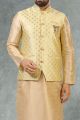 Sea Green Jaquard Mens Nehru Jacket (NMK-5221)