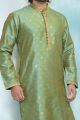 Sea Green Jaquard Silk Brocade Kurta Pajama (NMK-4921)