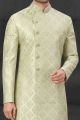 Sea Green Silk Sherwani (NMK-6025)