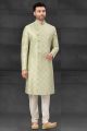 Sea Green Silk Sherwani (NMK-6025)