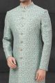 Sea Green Silk Sherwani (NMK-6027)