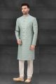 Sea Green Silk Sherwani (NMK-6027)