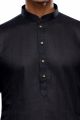 Self Printed Black Art Silk Kurta Pajama (NMK-7503)